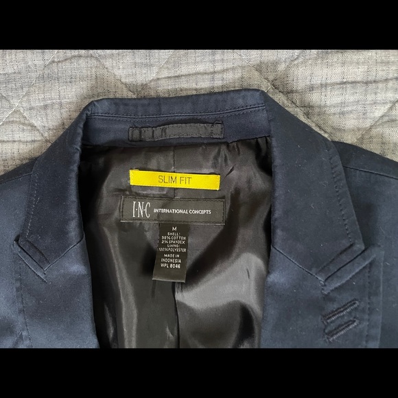 INC Men's Slim-Fit Stretch Navy Solid Suit Jacket - Picture 2 of 6